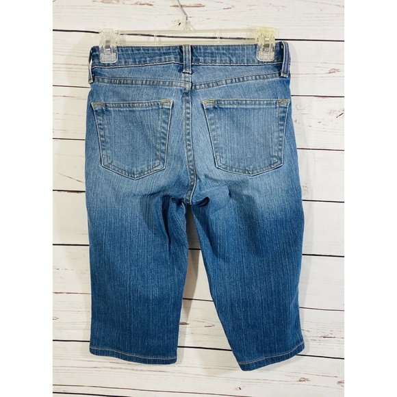 Gap Bootcut Womens Blue Jean Shorts Sz 1 Long Denim Ladies Capris 14” Inseam - Picture 2 of 6
